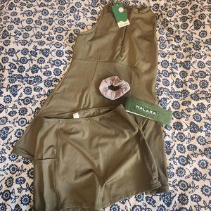 Halara Sleeveless Zipper Split Side Pocket - 2 piece mini tennis dress